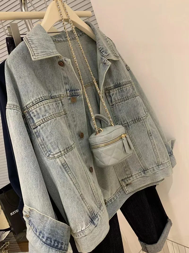 Embroidery Jacket Jeans - DENIM Coat ผู้หญิง Y2k ฤดูใบไม้ผลิฤดูใบไม้ร่วงผ้าฝ้าย Ropa