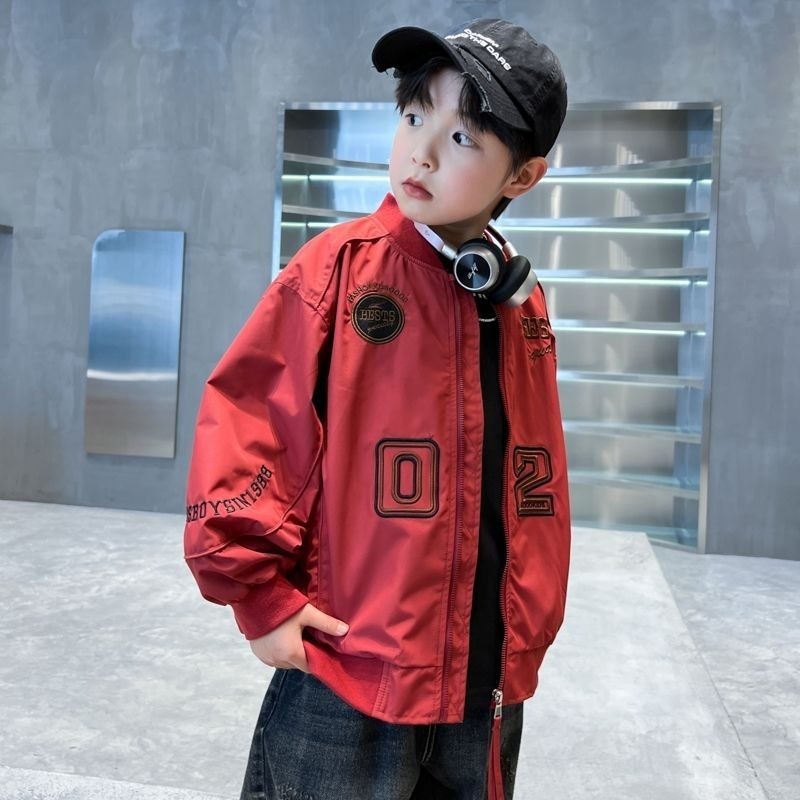 Embroidery Jacket - แจ็คเก็ตเบสบอลเด็กผู้ชายรุ่นใหม่ปี 2025 แจ็คเก็ตน้ำหนักเบาสำหรับฤดูใบไม้ผลิและฤดูใบไม้ร่วง พร้อมลายปัก แจ็คเก็ตชุดกีฬาสำหรับเด็กผู้ชาย