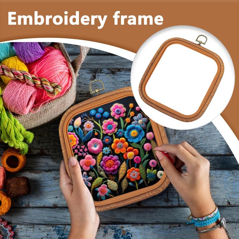 Embroidery Hooping - เย็บปักถักร้อยHoopกรอบขนาดใหญ่เย็บปักถักร้อยสแควร์เย็บปักถักร้อยรอบQuiltingอุปกรณ์Retro Needlepoint Hoopแหวนสําหรับ