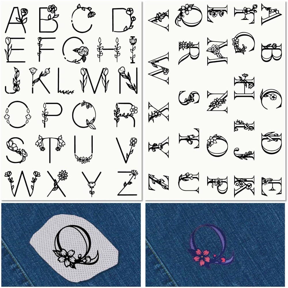 Embroidery Kit - ตัวอักษร A-Z ที่ละลายน้ําได้เย็บปักถักร้อย Stabilizers มือเย็บ Stick