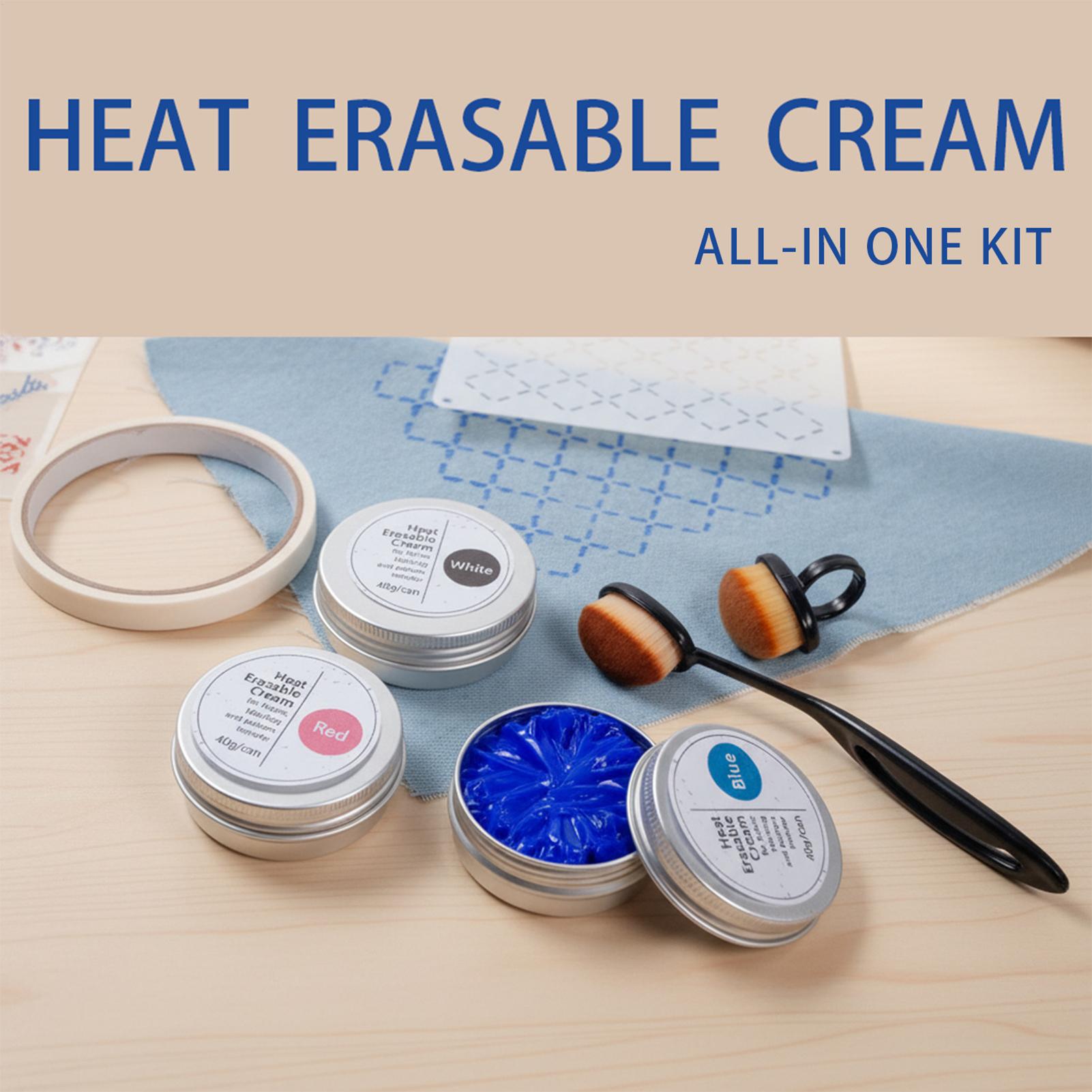 Embroidery Kit - ครีมลบลายด้วยความร้อน 40 กรัม/กระป๋อง ชุดครีมสำหรับลบลายบนผ้า สำหรับงานปัก DIY