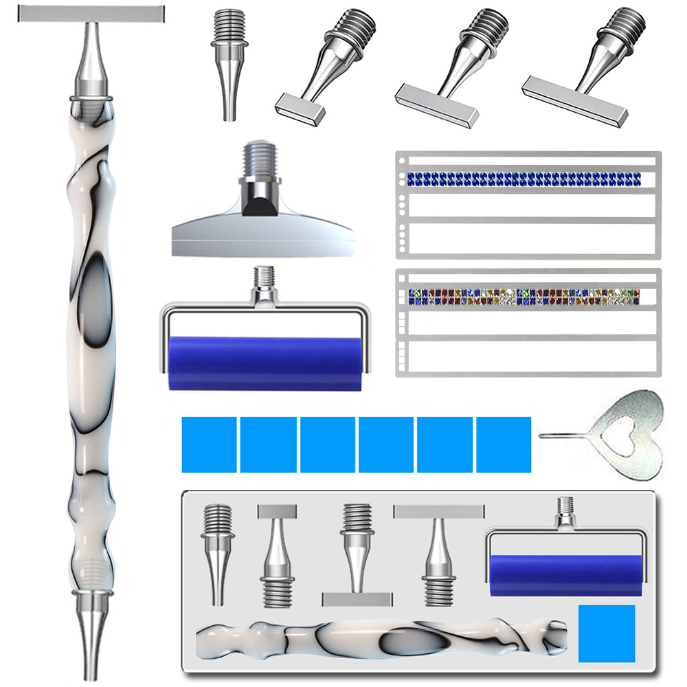 Embroidery Kit Set - ชุดปากกาสำหรับงานเพชร 5 มิติ พร้อมไม้บรรทัด - ชุดเครื่องมือปักผ้า