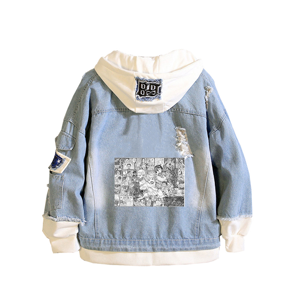 Embroidery Jacket Jeans - แจ็คเก็ตยีนส์อนิเมะ The Promised Neverland ลายเรย์ นอร์แมน