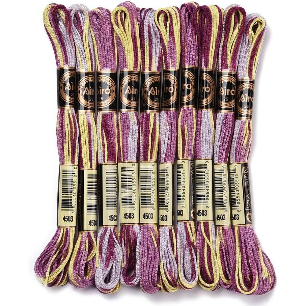 Embroidery Kit - 6 Strands สีม่วง Variegated เย็บปักถักร้อยไหมขัดฟันสี CROSS