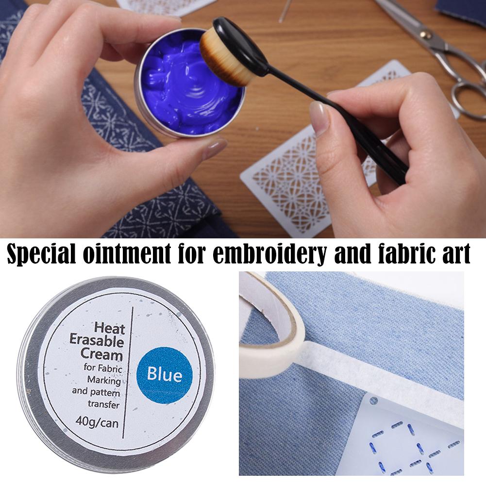 Embroidery Cream - ครีมเขียนลายผ้าแบบลบได้ด้วยความร้อน ชุดอุปกรณ์เย็บปักถักร้อย พร้อมกาวติดลายปัก สำหรับรีดออกได้