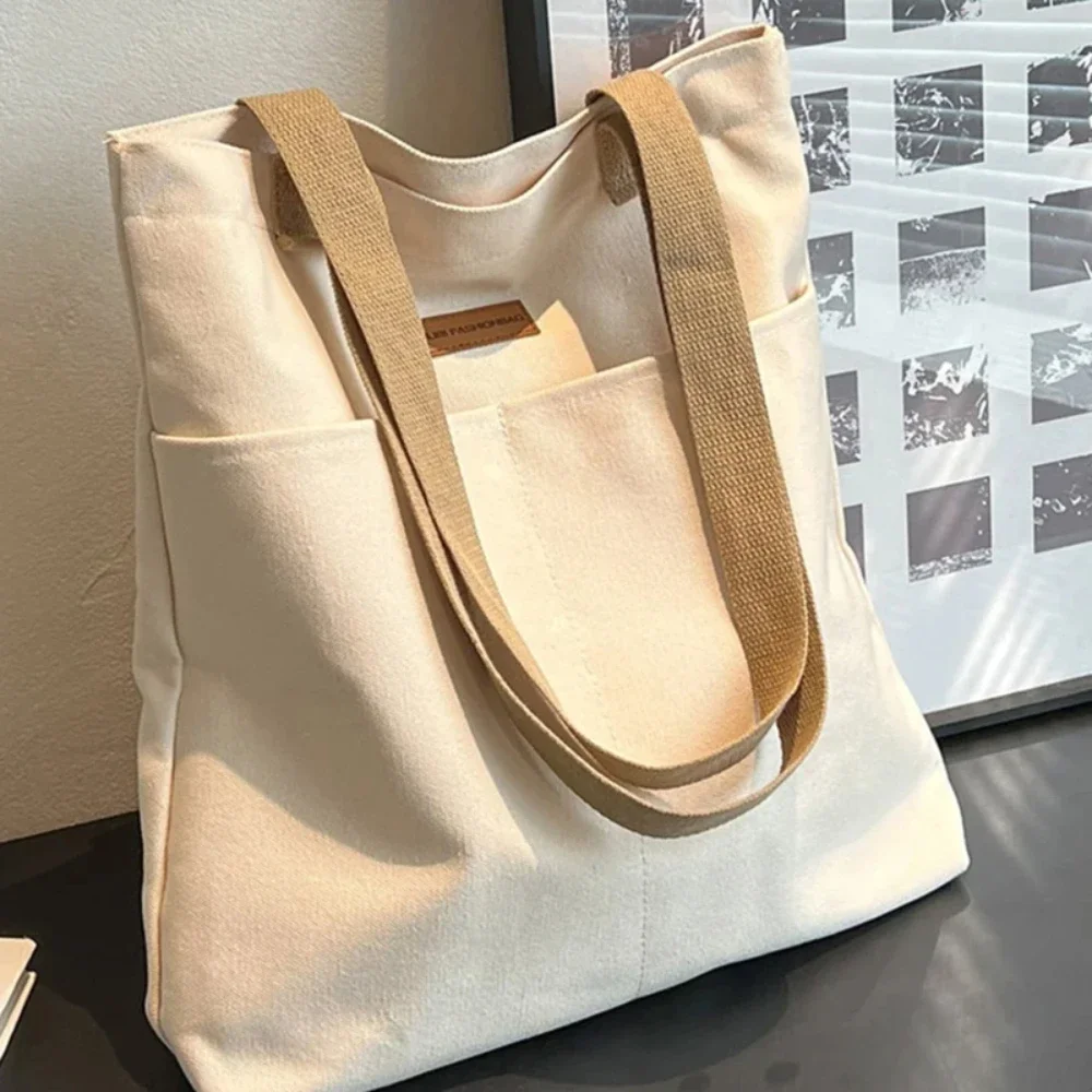 Embroidery Yarns - 1 PC ผู้หญิง Tote กระเป๋าผ้าใบด้ายเย็บขนาดใหญ่ความจุความรู้สึกขั้นสูงกระเป๋าถือสะดวกปฏิบัติหญิงกระเป๋าพร็อพ