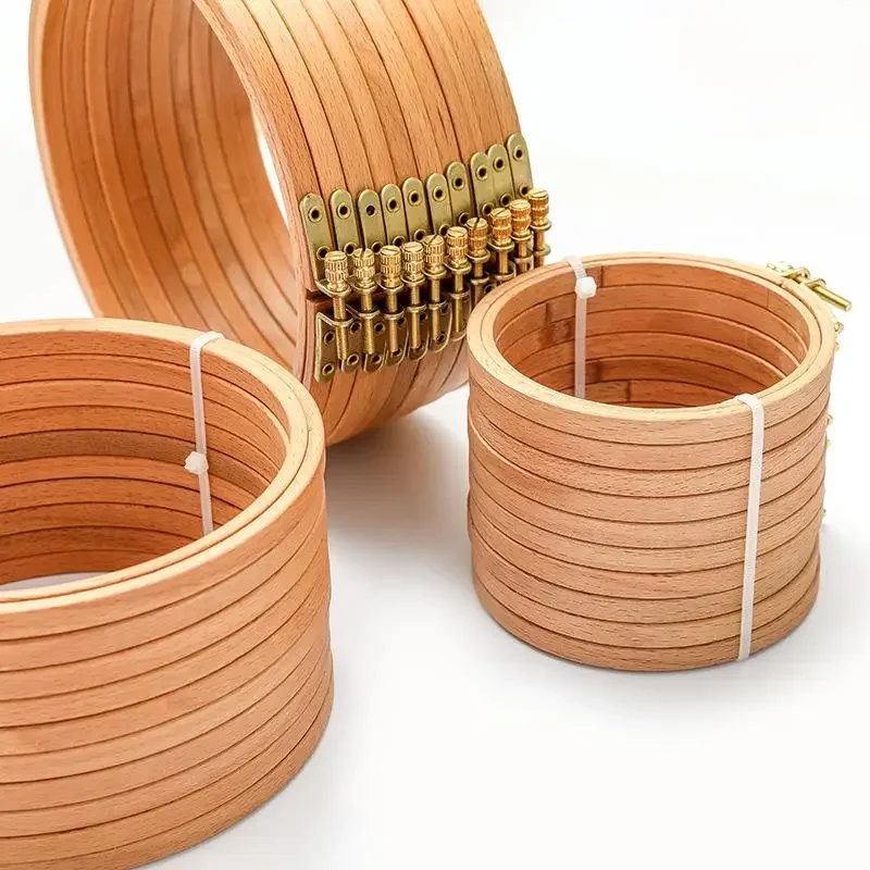 Embroidery Hooping - ห่วงปักผ้าไม้บีชคุณภาพสูง วงกลมไม้สำหรับปักผ้า งานปักครอสติช อุปกรณ์เย็บผ้าสำหรับใช้ในบ้าน