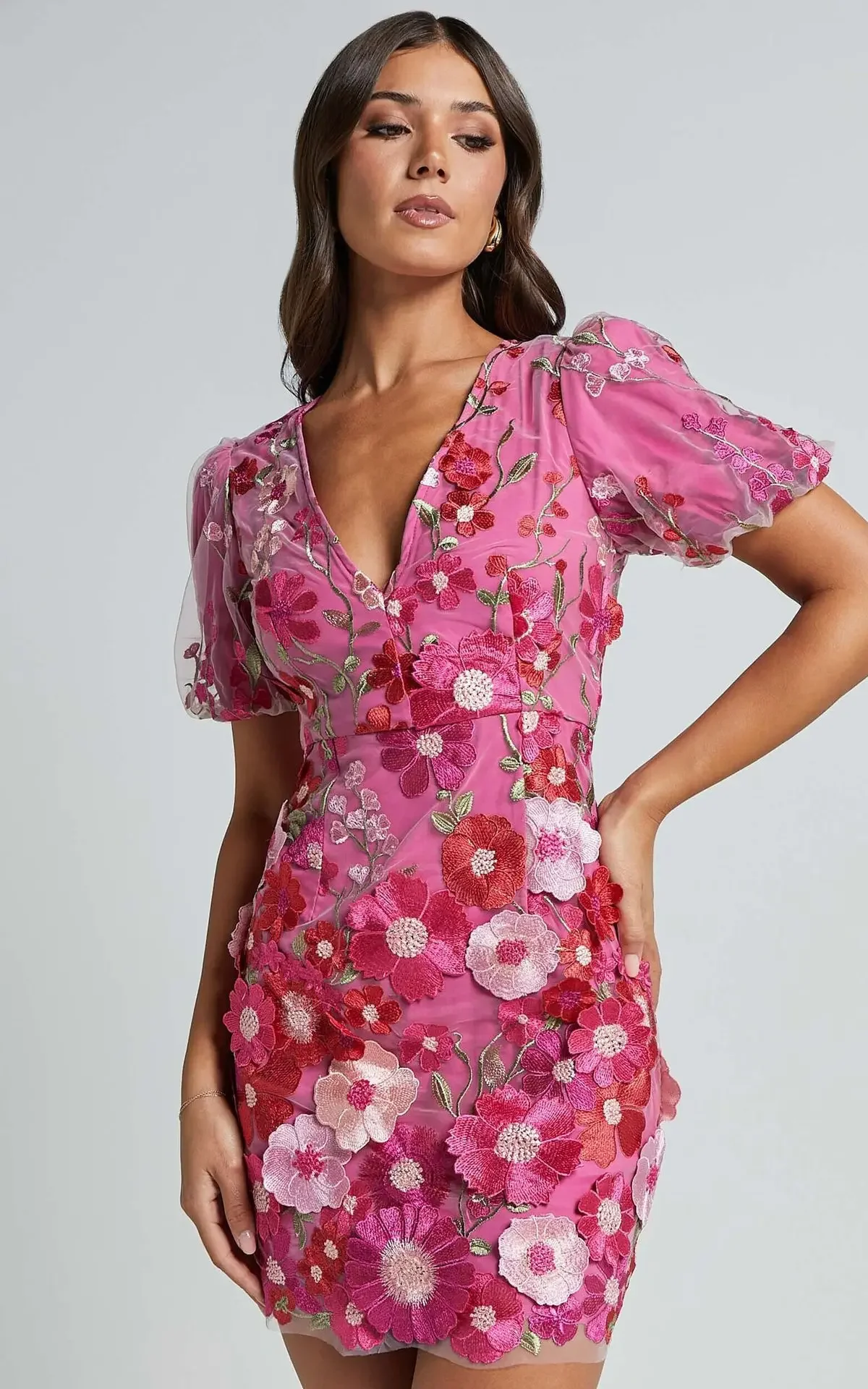 Embroidery Zara - เซ็กซี่ปักคอวีดอกไม้แขนกุดชุด Amazon Ins ใหม่มาถึงโคมไฟแขนเสื้อ Cross-border ยุโรปสไตล์
