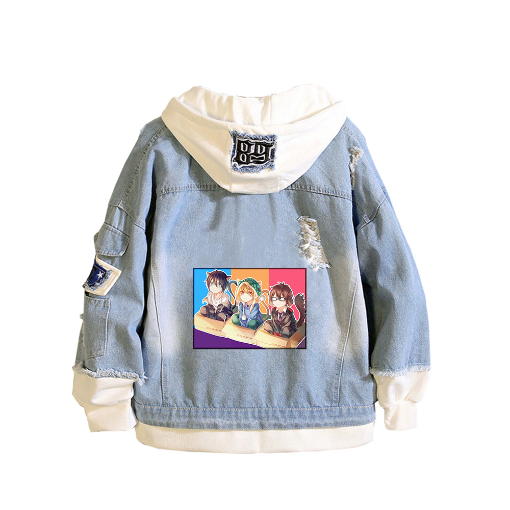 Embroidery Jacket Jeans - เสื้อแจ็คเก็ตยีนส์พิมพ์ลาย Noragami ARAGOTO สำหรับผู้หญิง เสื้อฮู้ดยีนส์ YATO