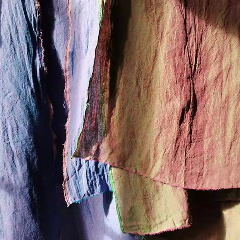 Linen Fabric Natural - เส้นด้ายย้อมผ้าลินินผ้าสําหรับ DIY เย็บชุดชาติพันธุ์ Robe โฮมสเตย์ผ้าปูโต๊ะ Designer