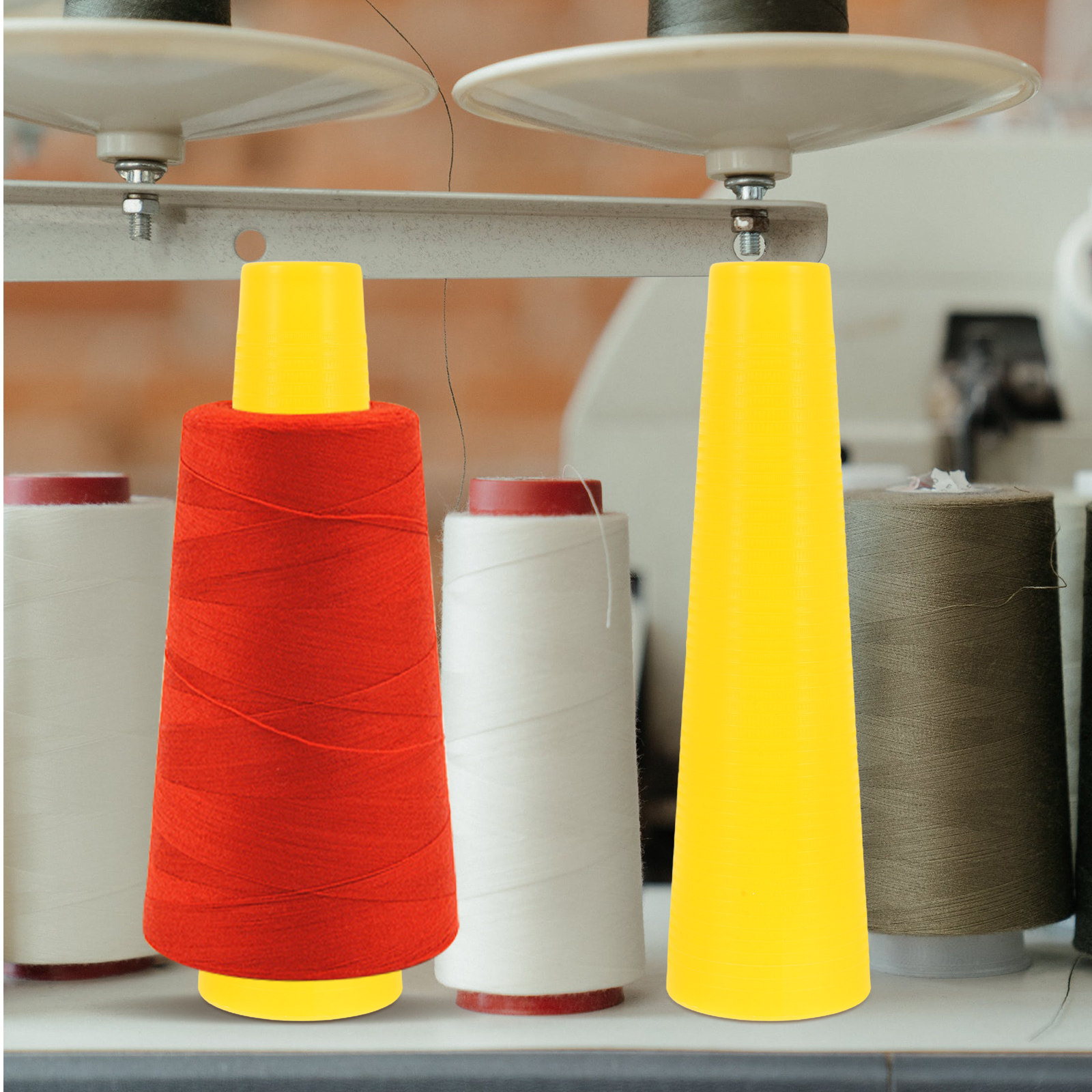 Embroidery Yarns - 10 ชิ้น กระสวยพลาสติกทรงกรวยทนต่อการซีดจาง สำหรับม้วนด้าย อุปกรณ์เย็บผ้า การจัดการด้าย