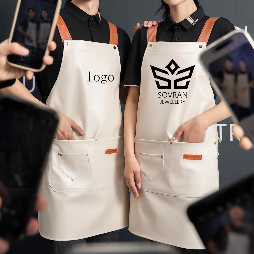 Embroidery Kitchen - ซื้อผ้ากันเปื้อนหนัง Pu นุ่มจํานวนมากสําหรับอุตสาหกรรมอาหารพร้อมการพิมพ์โลโก้ไล่น้ําและน้ํามันที่ทนทานสําหรับพนักงานในครัว