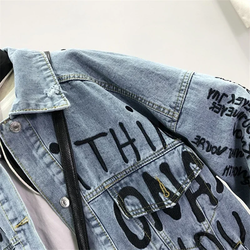ฤดูใบไม้ร่วงเกาหลีเย็บปักถักร้ - Embroidery Jacket Jeans บทวิจารณ์และราคา