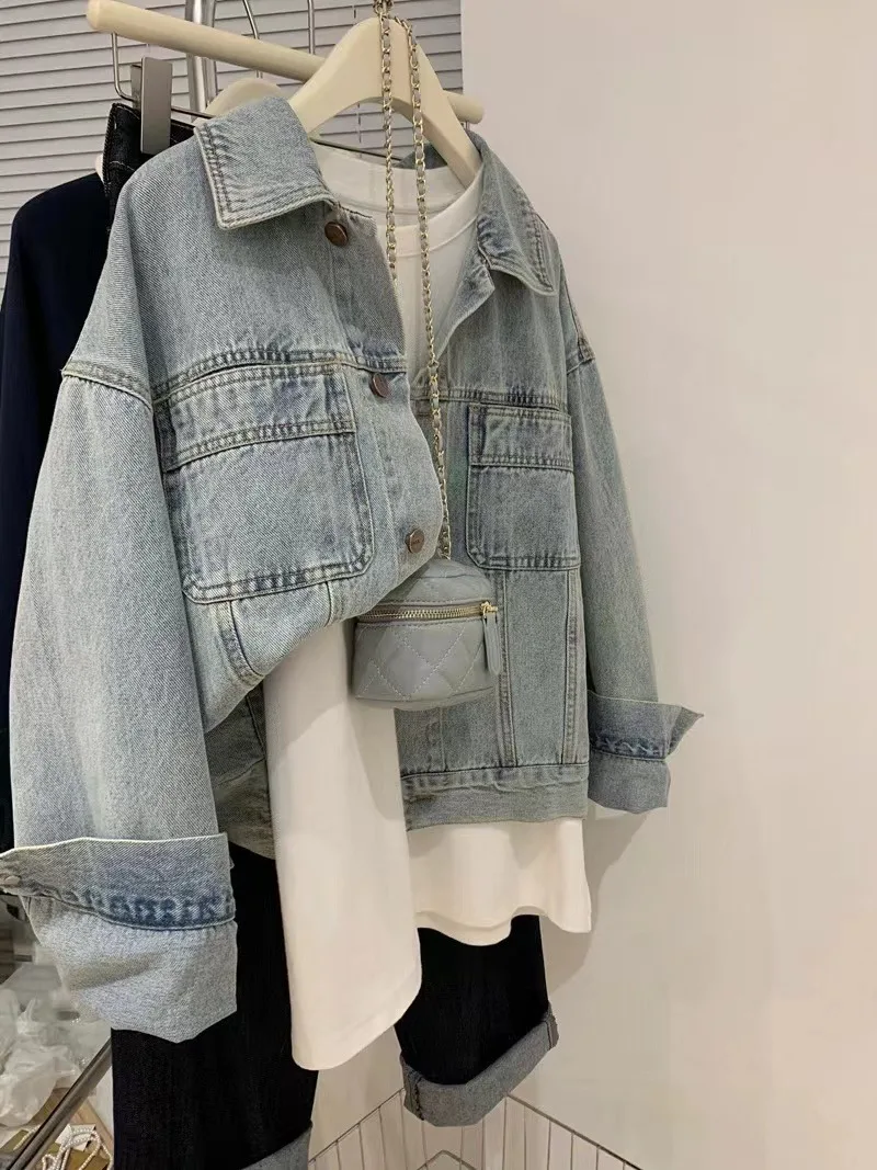 DENIM Coat ผู้หญิง Y2k ฤดูใบไม - Embroidery Jacket Jeans บทวิจารณ์และราคา