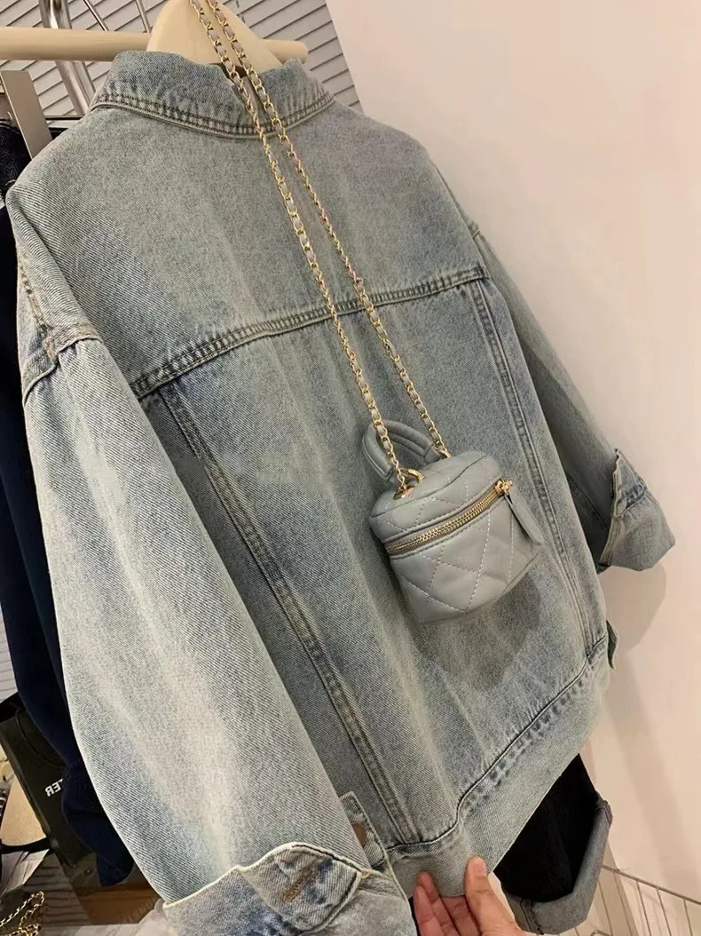 DENIM Coat ผู้หญิง Y2k ฤดูใบไม - Embroidery Jacket Jeans บทวิจารณ์และราคา