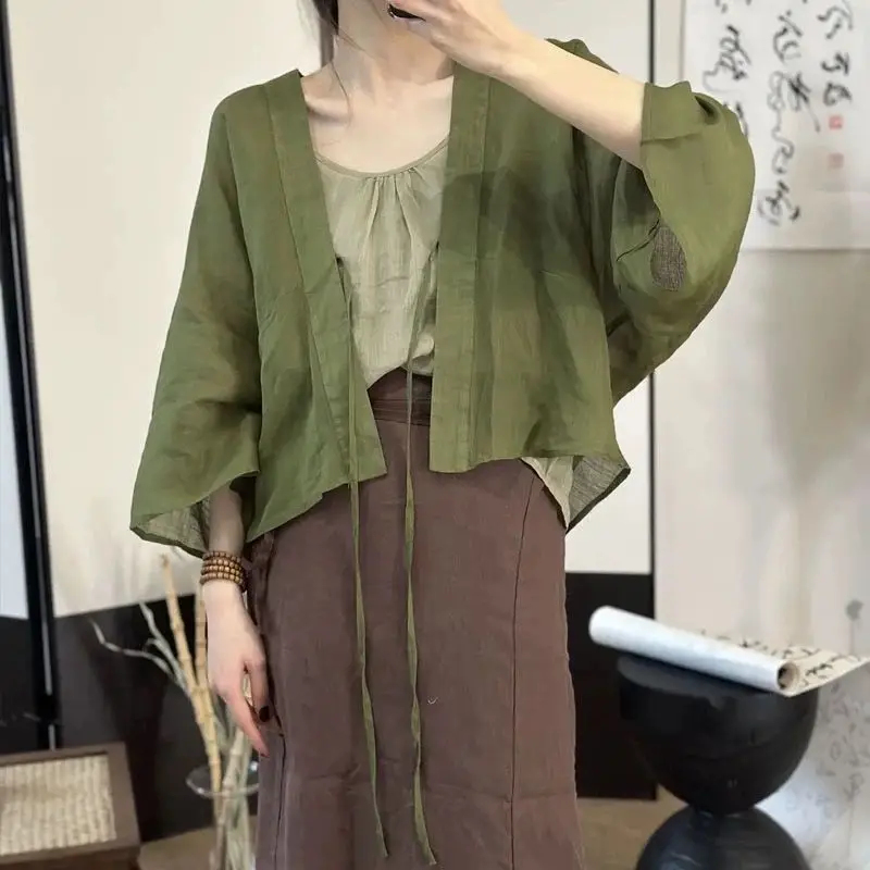 เสื้อคลุมคาร์ดิแกนผ้าฝ้ายลินิน - Linen Fabric Natural บทวิจารณ์และราคา