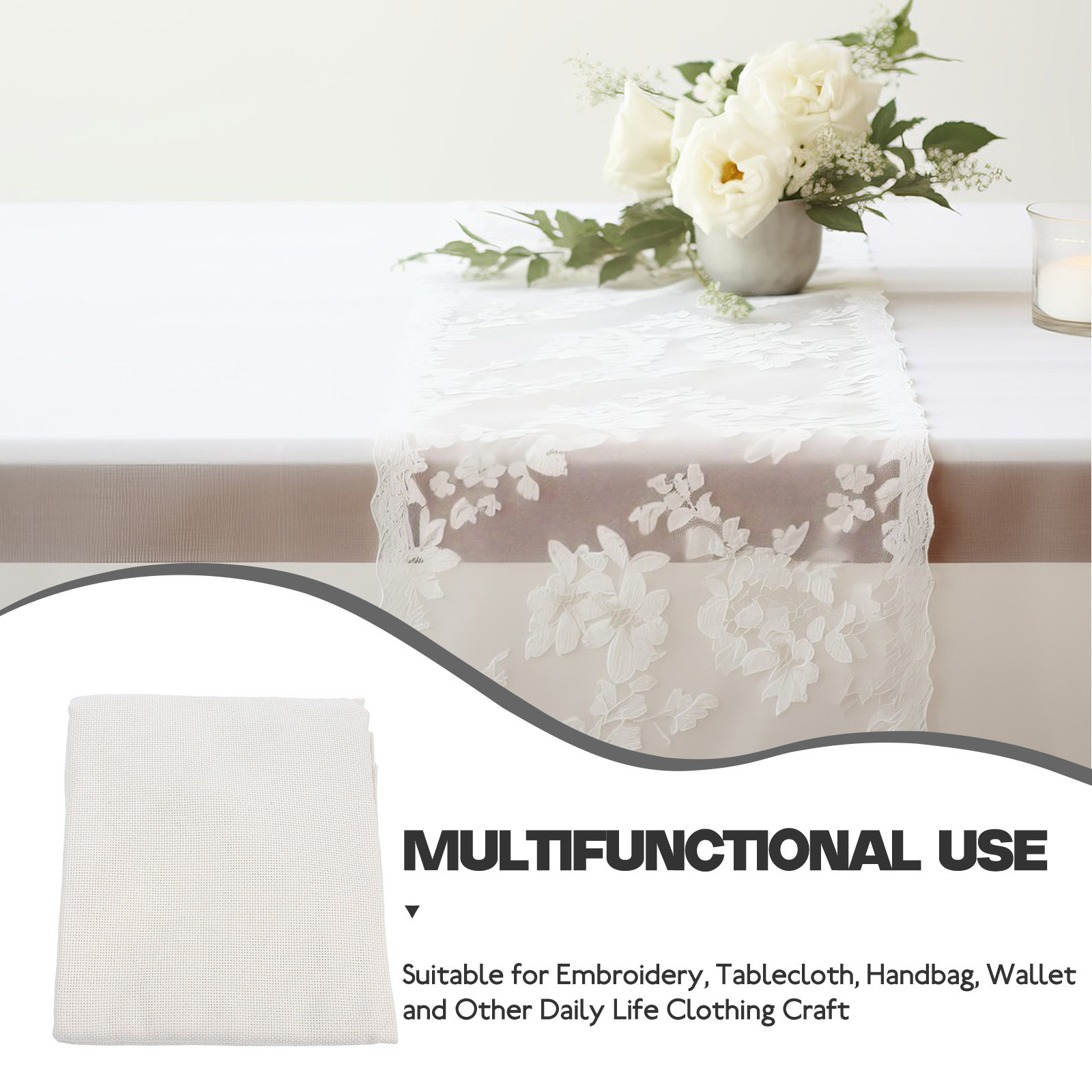 ผ้าลินินปักลายพระสงฆ์ ผ้าปูพื้ - Embroidery Cloth บทวิจารณ์และราคา