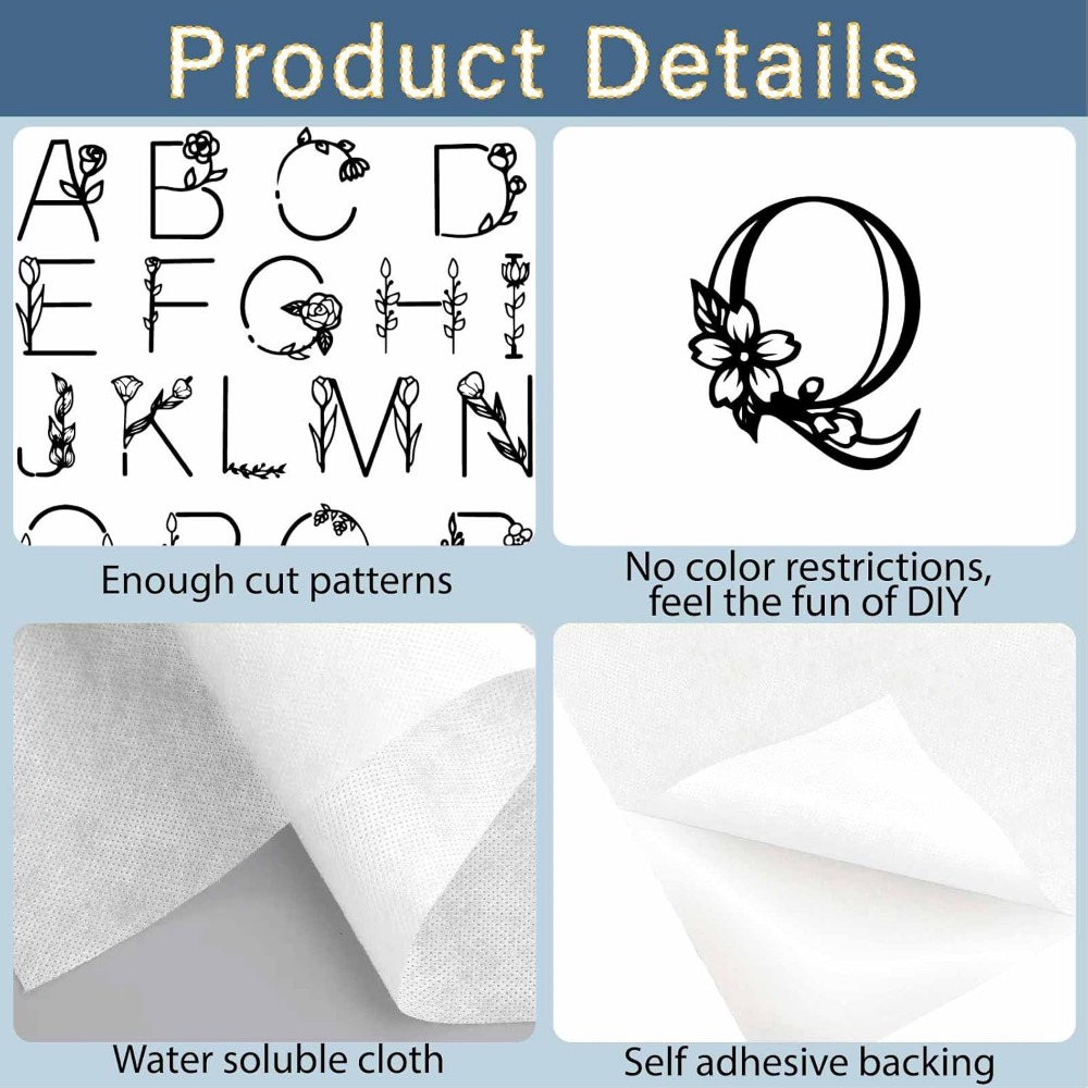 ตัวอักษร A-Z ที่ละลายน้ําได้เย - Embroidery Kit บทวิจารณ์และราคา