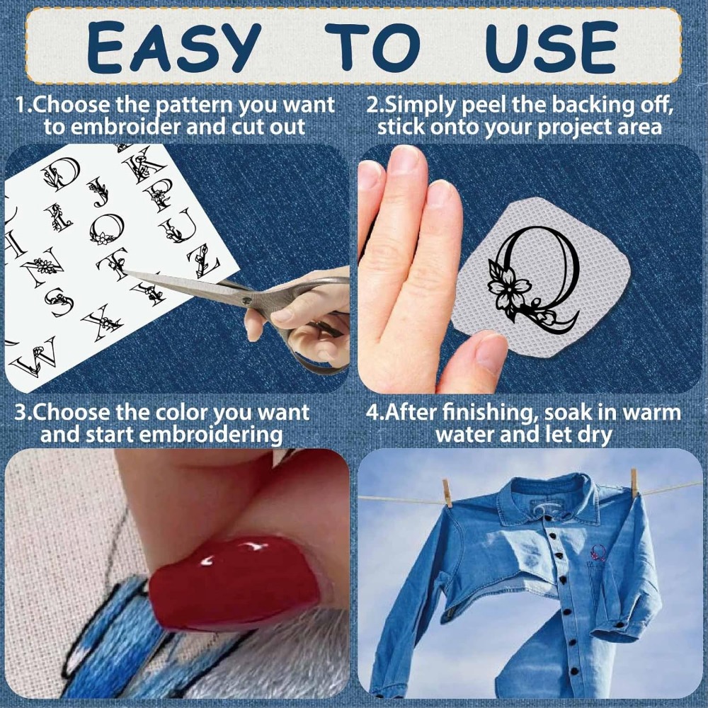 ตัวอักษร A-Z ที่ละลายน้ําได้เย - Embroidery Kit บทวิจารณ์และราคา
