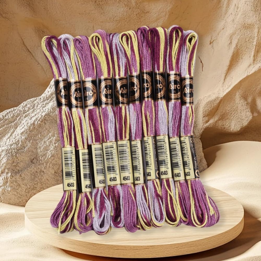 6 Strands สีม่วง Variegated เย - Embroidery Kit บทวิจารณ์และราคา