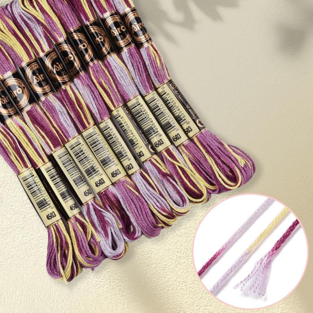 6 Strands สีม่วง Variegated เย - Embroidery Kit บทวิจารณ์และราคา