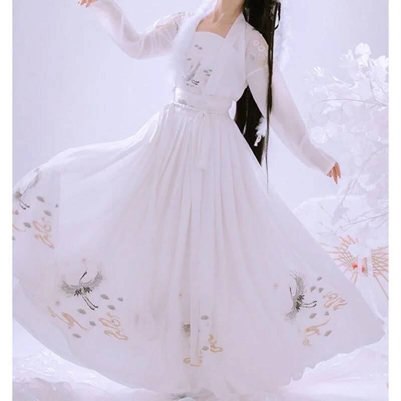 ชุดฮั่นฝูโบราณจีนสำหรับผู้หญิง - Embroidery Skirt บทวิจารณ์และราคา