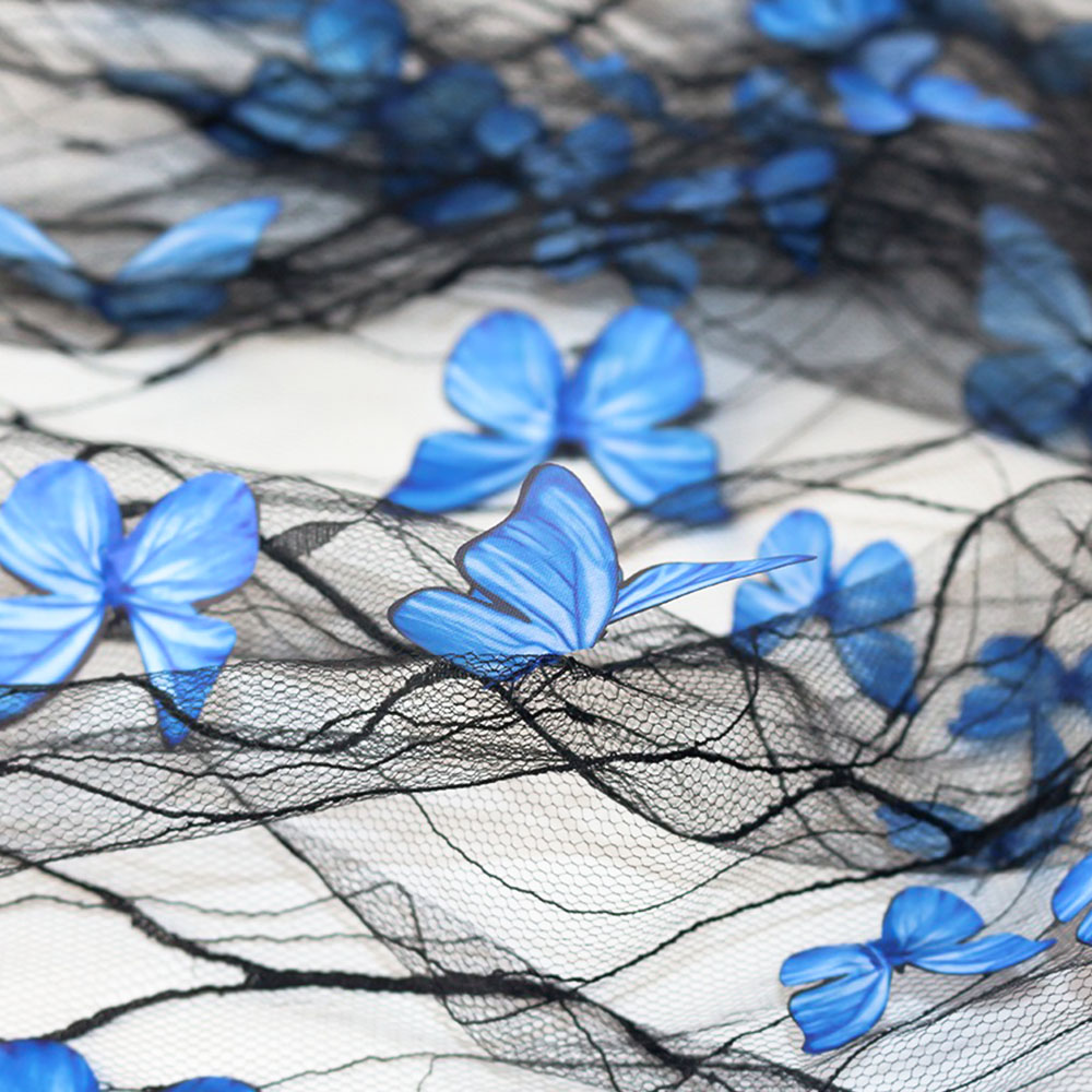 ผ้าลูกไม้ตาข่ายลายผีเสื้อ 3 มิ - Embroidery Cloth บทวิจารณ์และราคา