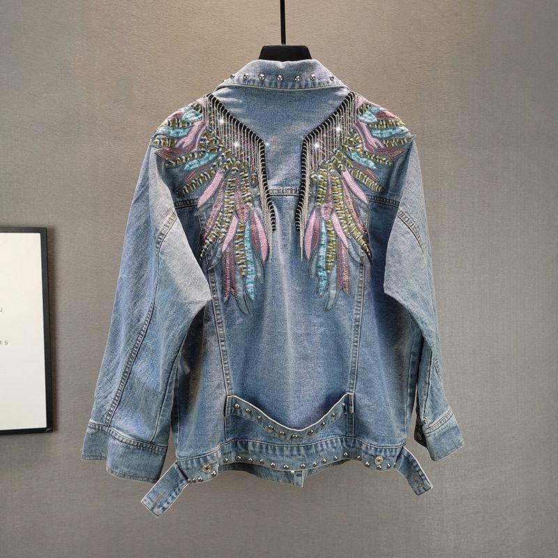 แจ็กเก็ตยีนส์แขนยาวสำหรับผู้หญ - Embroidery Jacket Jeans บทวิจารณ์และราคา