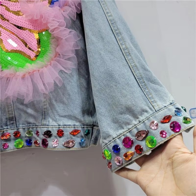 แจ็คเก็ตยีนส์สีน้ำเงินประดับเล - Embroidery Jacket Jeans บทวิจารณ์และราคา