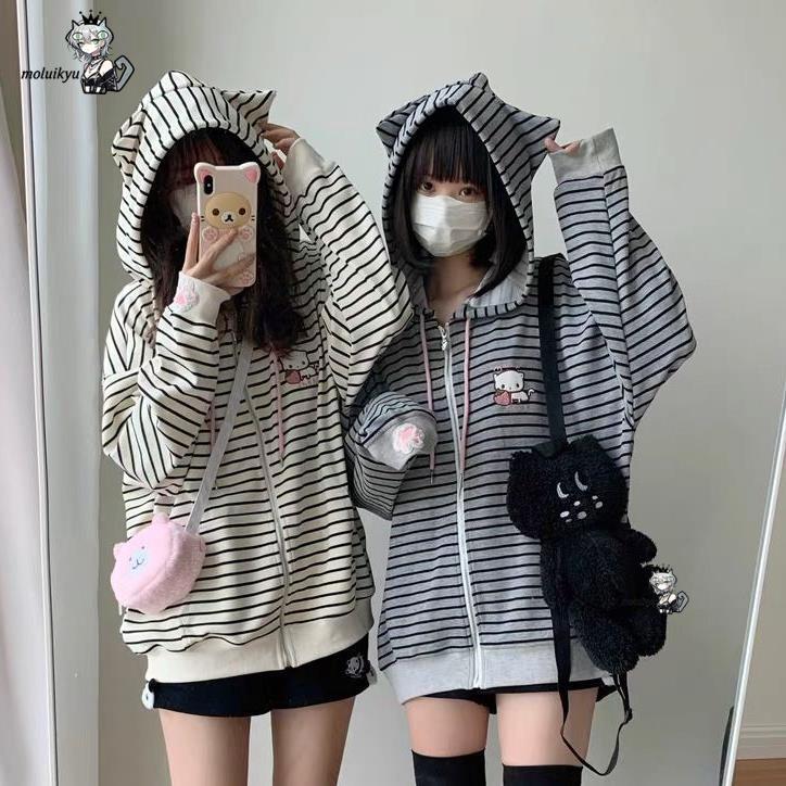 เสื้อแจ็คเก็ตซิปผู้หญิงลายทางส - Embroidery Jacket บทวิจารณ์และราคา