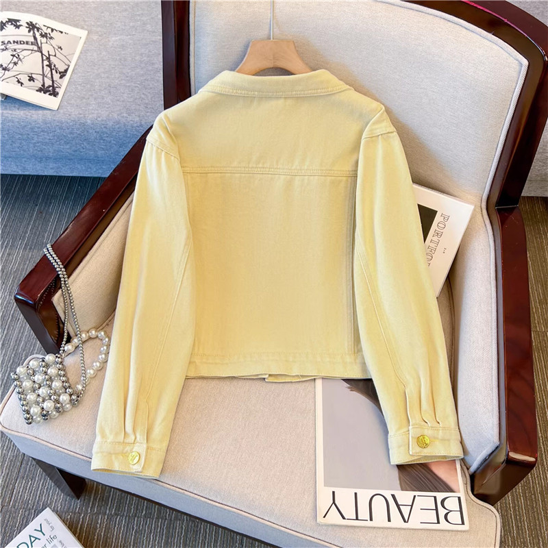 เสื้อแจ็คเก็ตยีนส์สีเหลืองปักล - Embroidery Jacket Jeans บทวิจารณ์และราคา