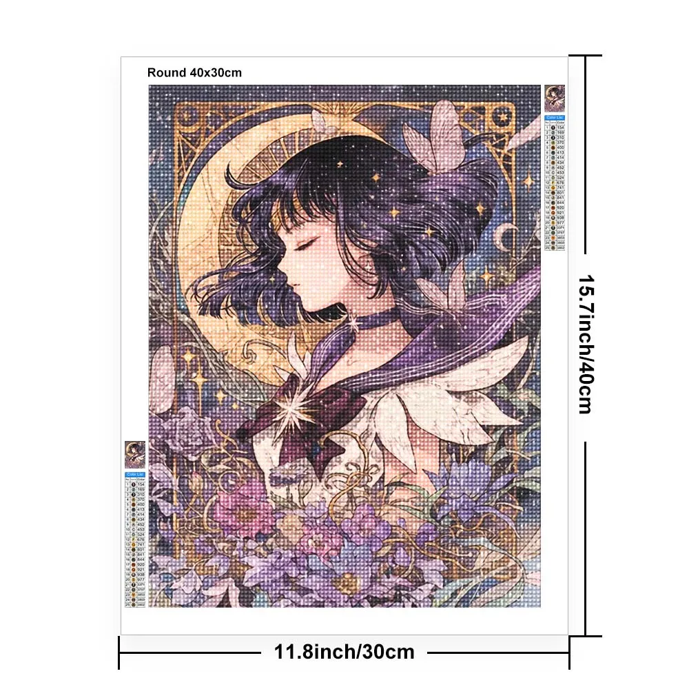 ภาพวาดเพชรการ์ตูนอนิเมะ สาวนัก - Embroidery Garments บทวิจารณ์และราคา