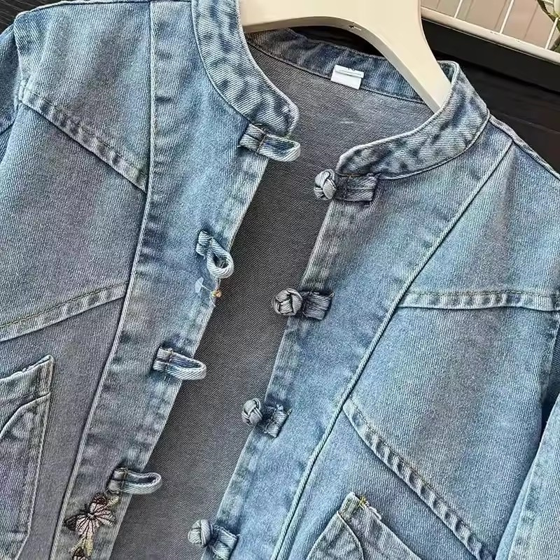 แจ็คเก็ตยีนส์แฟชั่นใหม่ ฤดูใบไ - Embroidery Jacket Jeans บทวิจารณ์และราคา
