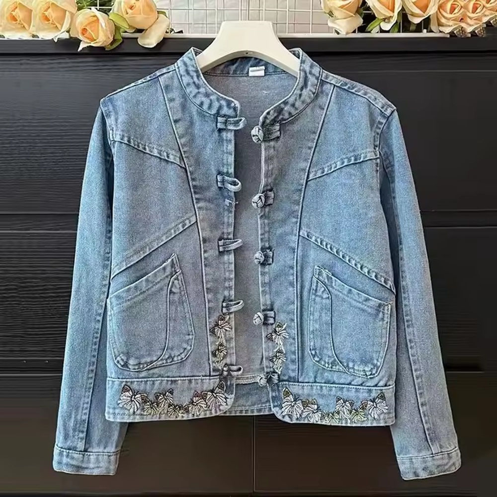 แจ็คเก็ตยีนส์แฟชั่นใหม่ ฤดูใบไ - Embroidery Jacket Jeans บทวิจารณ์และราคา