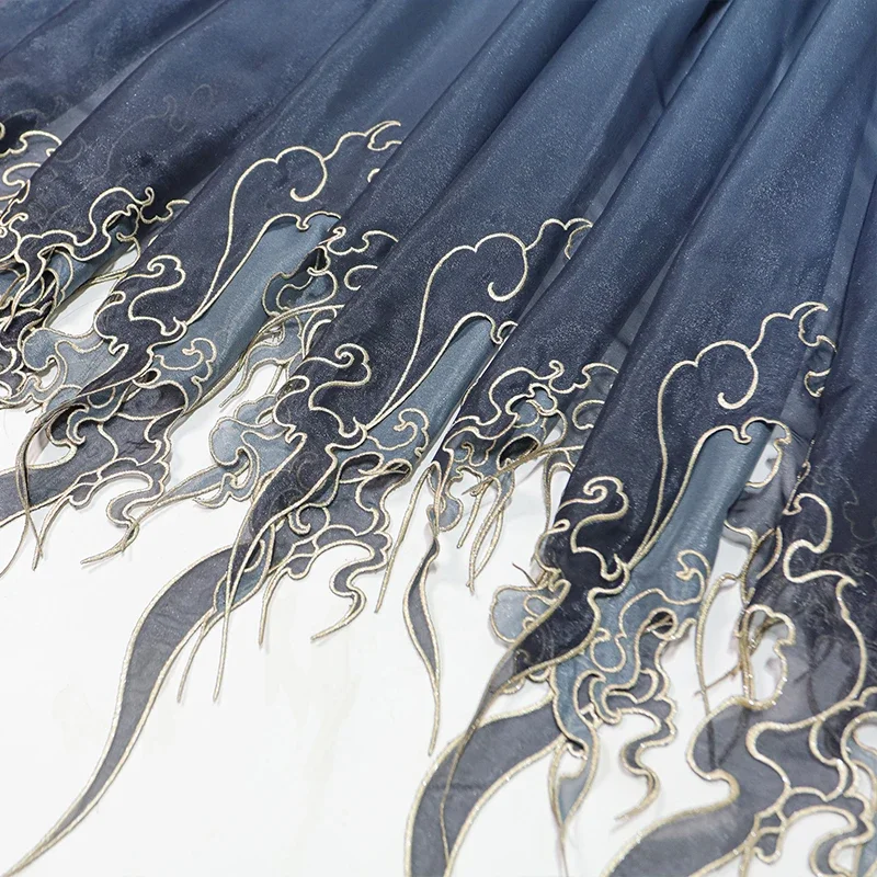 ผ้าปักลายดอกบัวแบบจีนไล่เฉดสี  - Embroidery Skirt บทวิจารณ์และราคา