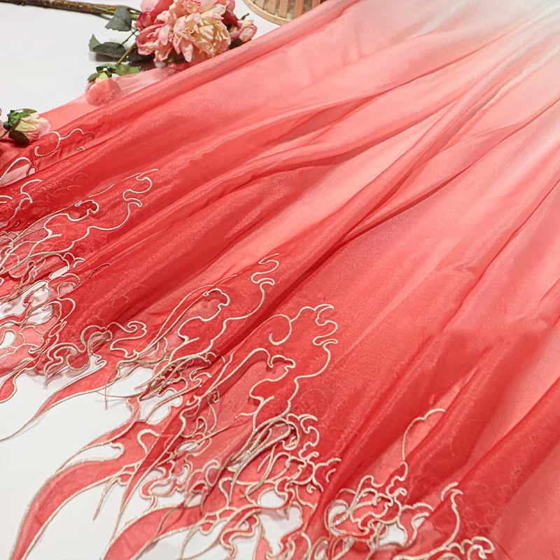 ผ้าปักลายดอกบัวแบบจีนไล่เฉดสี  - Embroidery Skirt บทวิจารณ์และราคา