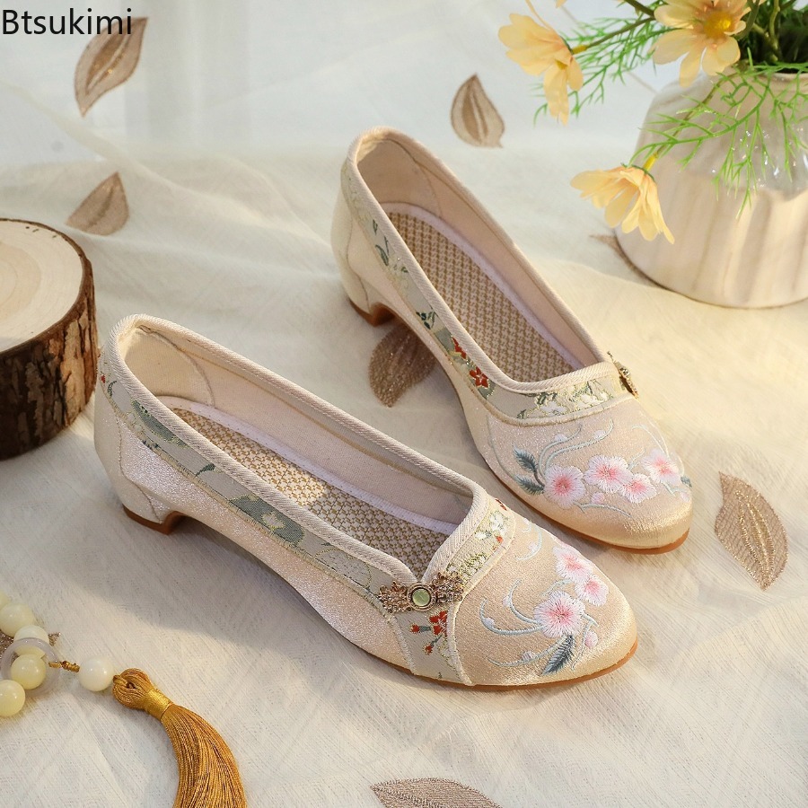 รองเท้าผู้หญิงสไตล์ชาติพันธุ์ป - Embroidery Cloth บทวิจารณ์และราคา