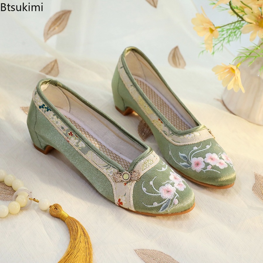 รองเท้าผู้หญิงสไตล์ชาติพันธุ์ป - Embroidery Cloth บทวิจารณ์และราคา