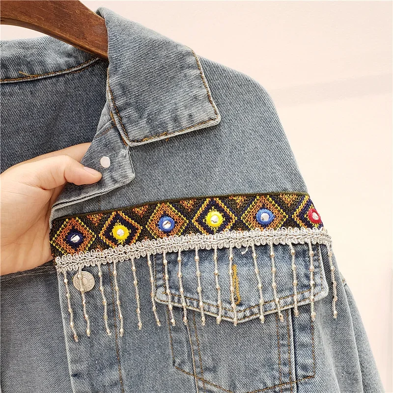 เย็บปักถักร้อย DENIM เสื้อแจ็ค - Embroidery Jacket Jeans บทวิจารณ์และราคา