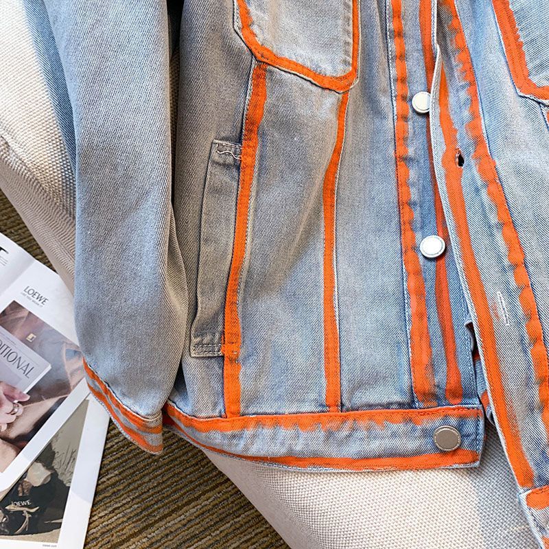 Retro ผู้หญิงลาย Graffiti Cont - Embroidery Jacket Jeans บทวิจารณ์และราคา
