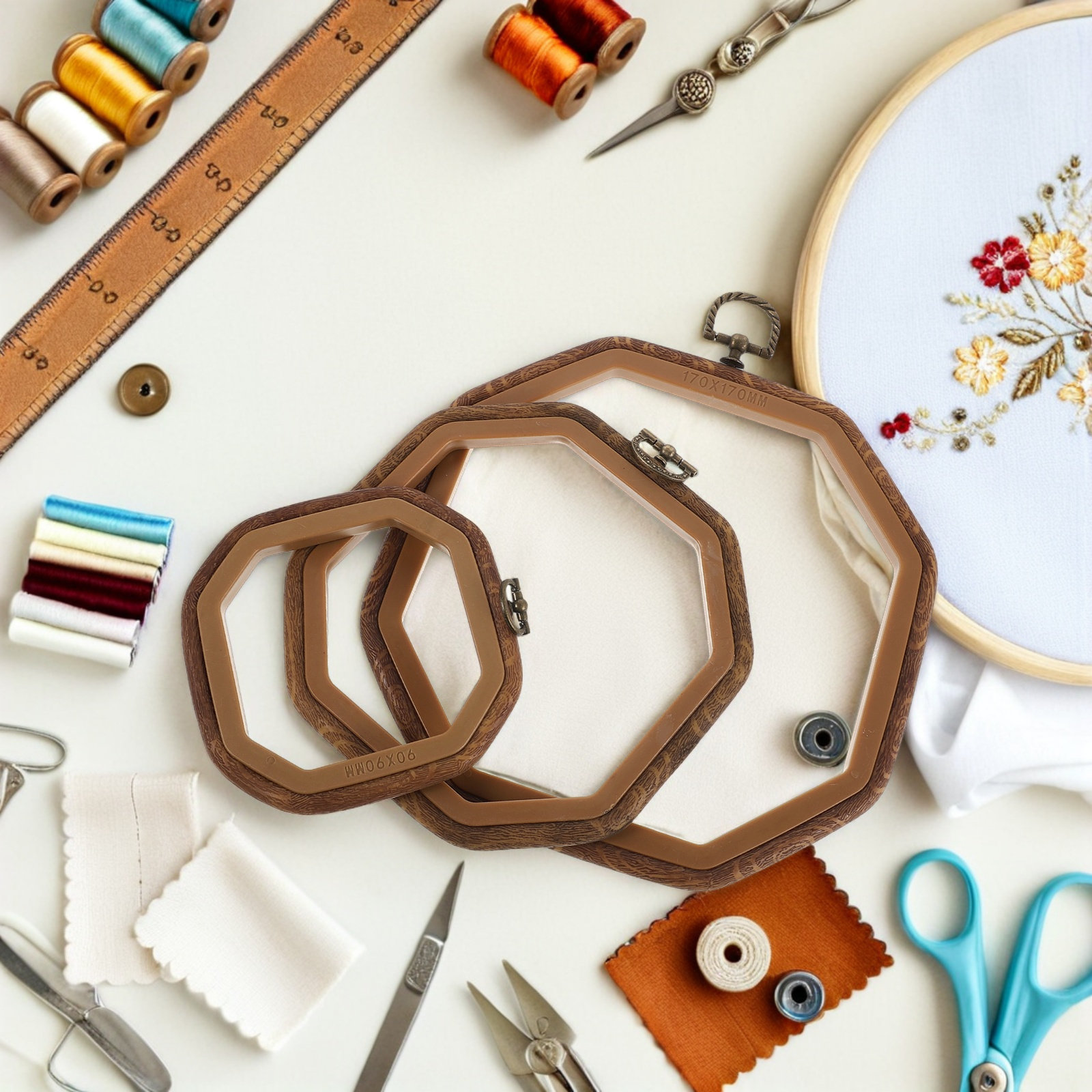 ห่วงปักลายปักครอสสติชทรงแปดเหล - Embroidery Hooping บทวิจารณ์และราคา