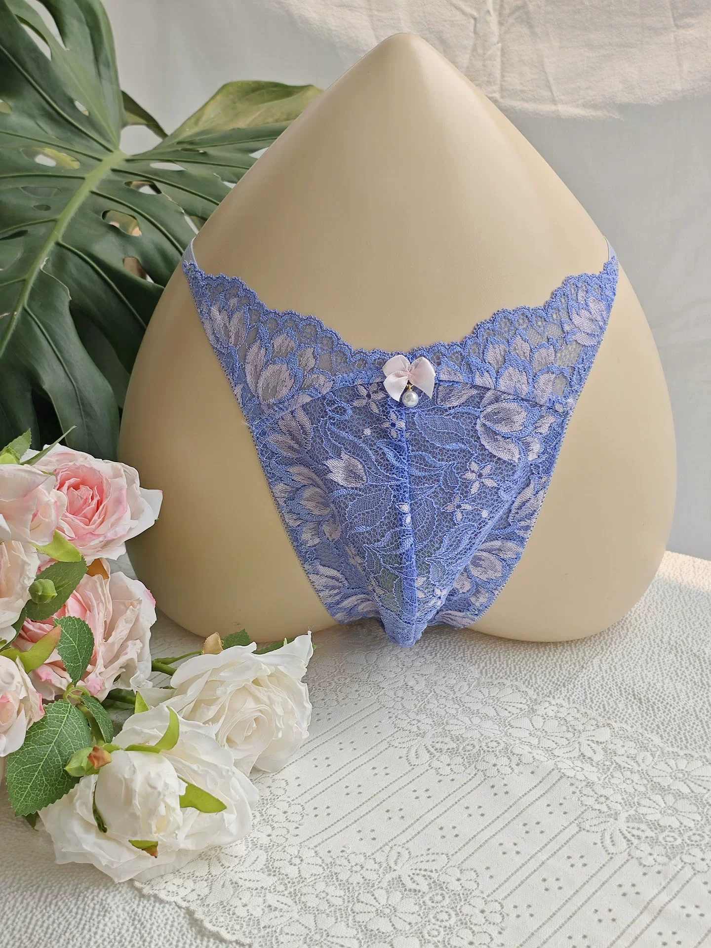 กางเกงในชายลูกไม้สีดำ ปักลายแฮ - Embroidery Garments บทวิจารณ์และราคา