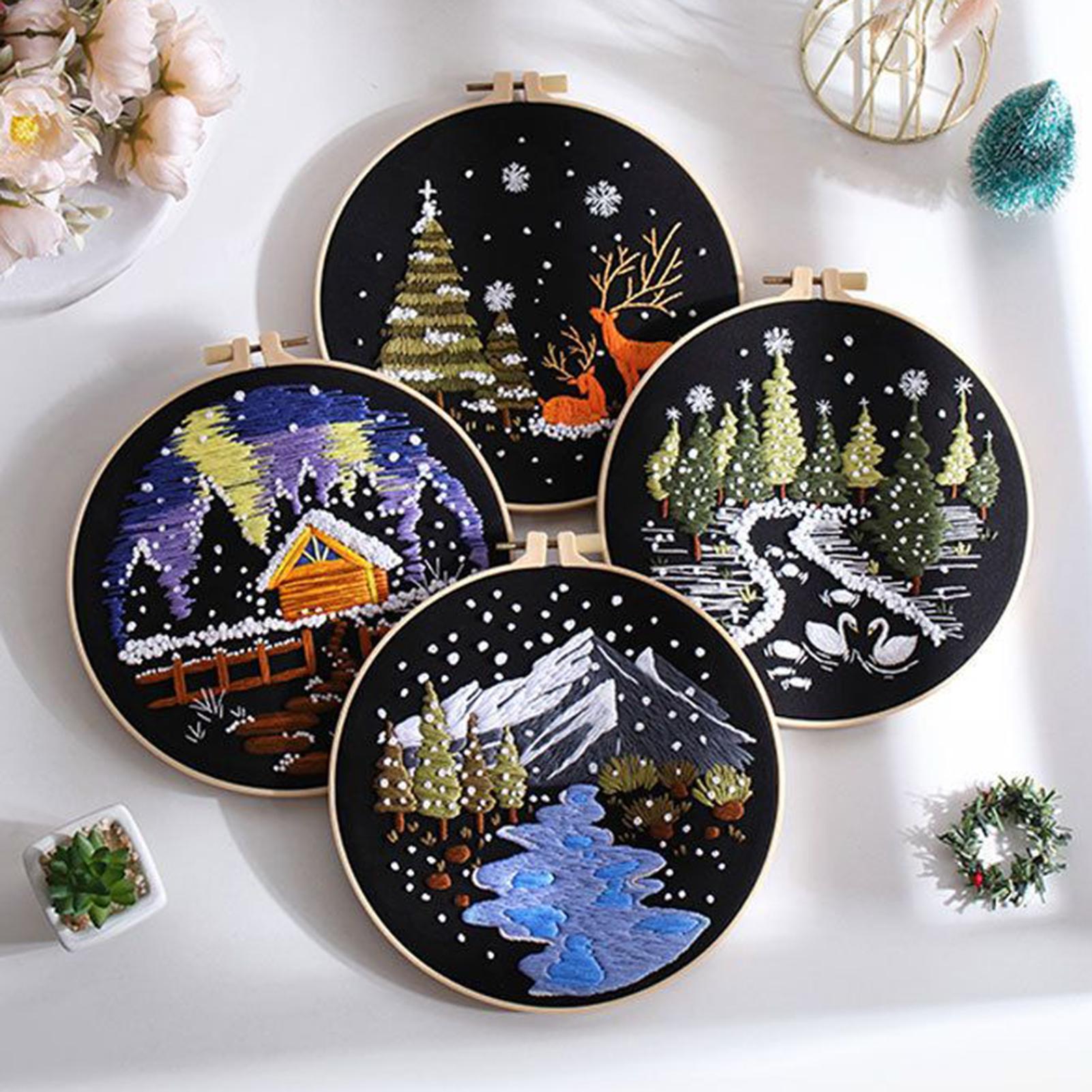 ชุดปักลายคริสต์มาส ภาพวิวหิมะฤ - Embroidery Kitchen บทวิจารณ์และราคา