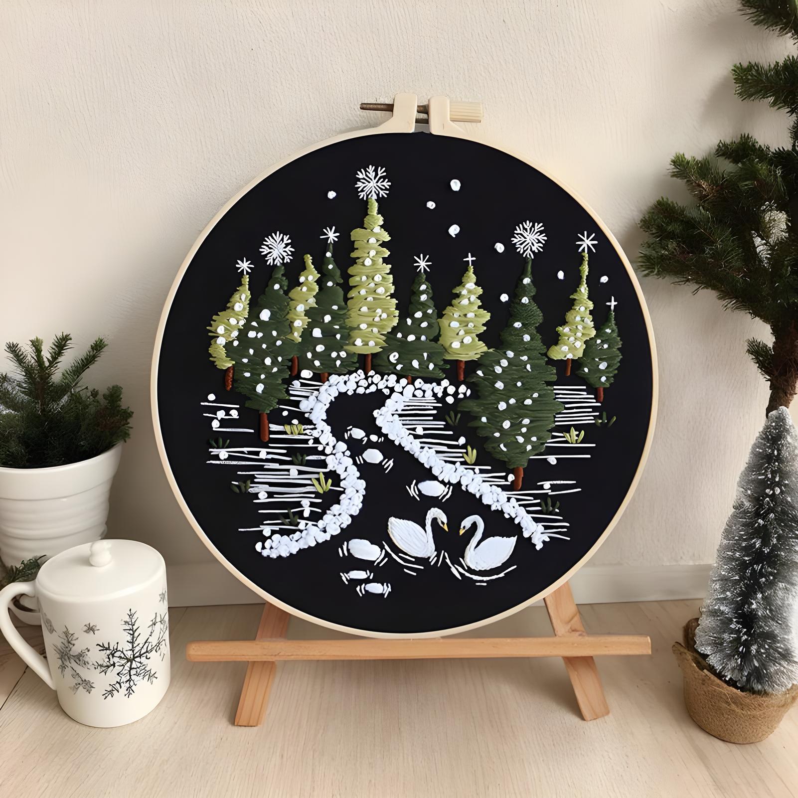 ชุดปักลายคริสต์มาส ภาพวิวหิมะฤ - Embroidery Kitchen บทวิจารณ์และราคา
