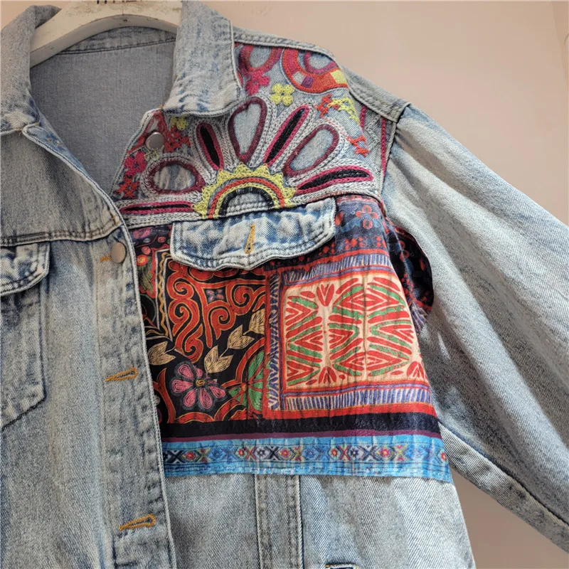 Vintage Blue เย็บปักถักร้อย Sp - Embroidery Jacket Jeans บทวิจารณ์และราคา