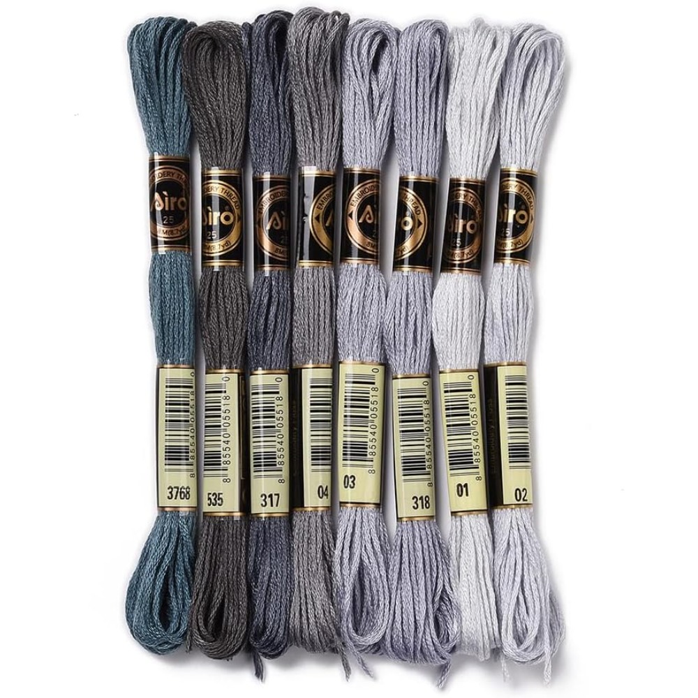 8 Skeins 70 หลาสีเทาสร้อยข้อมื - Embroidery Yarns บทวิจารณ์และราคา