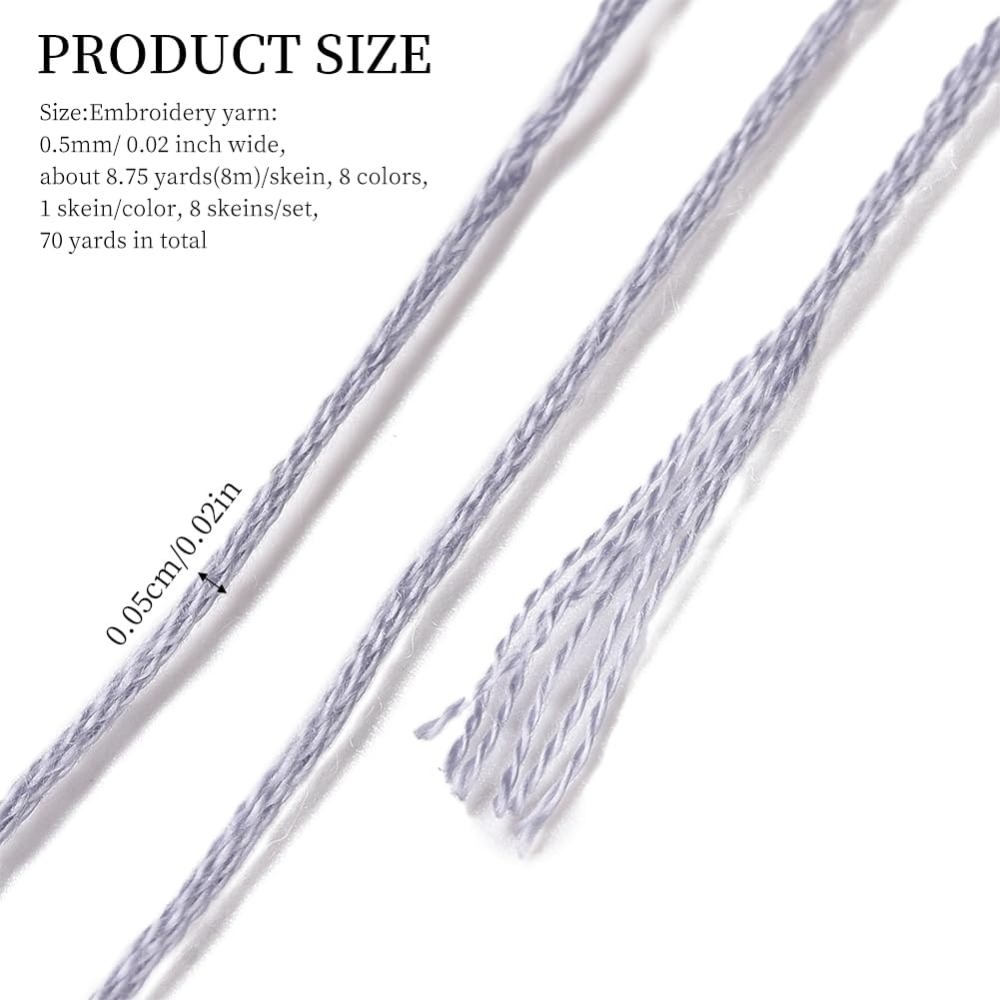 8 Skeins 70 หลาสีเทาสร้อยข้อมื - Embroidery Yarns บทวิจารณ์และราคา