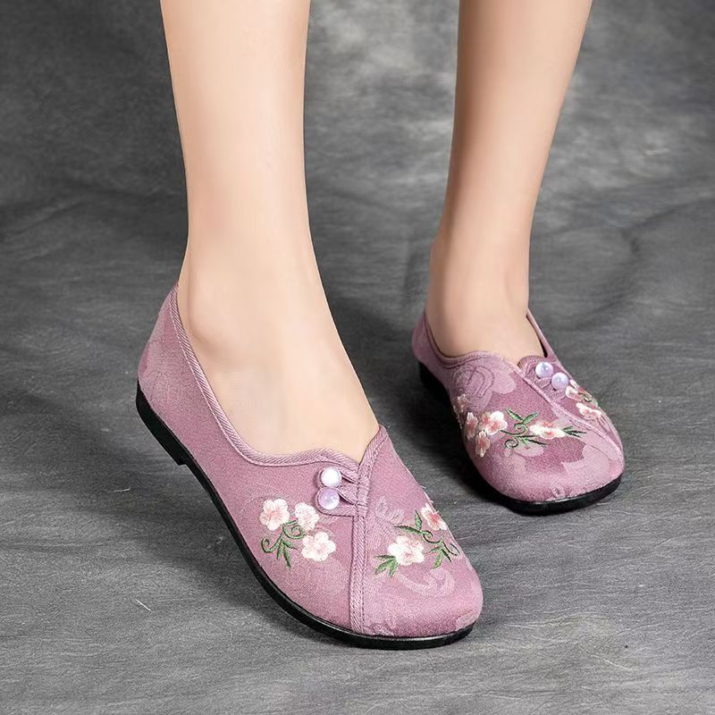 รองเท้าผู้หญิงสไตล์จีน พื้นเรี - Embroidery Cloth บทวิจารณ์และราคา