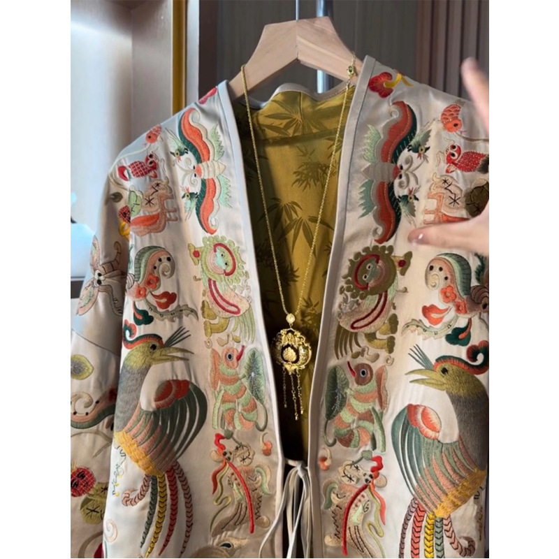 ใหม่สไตล์จีนเสื้อคลุมคาร์ดิแกน - Embroidery Jacket บทวิจารณ์และราคา