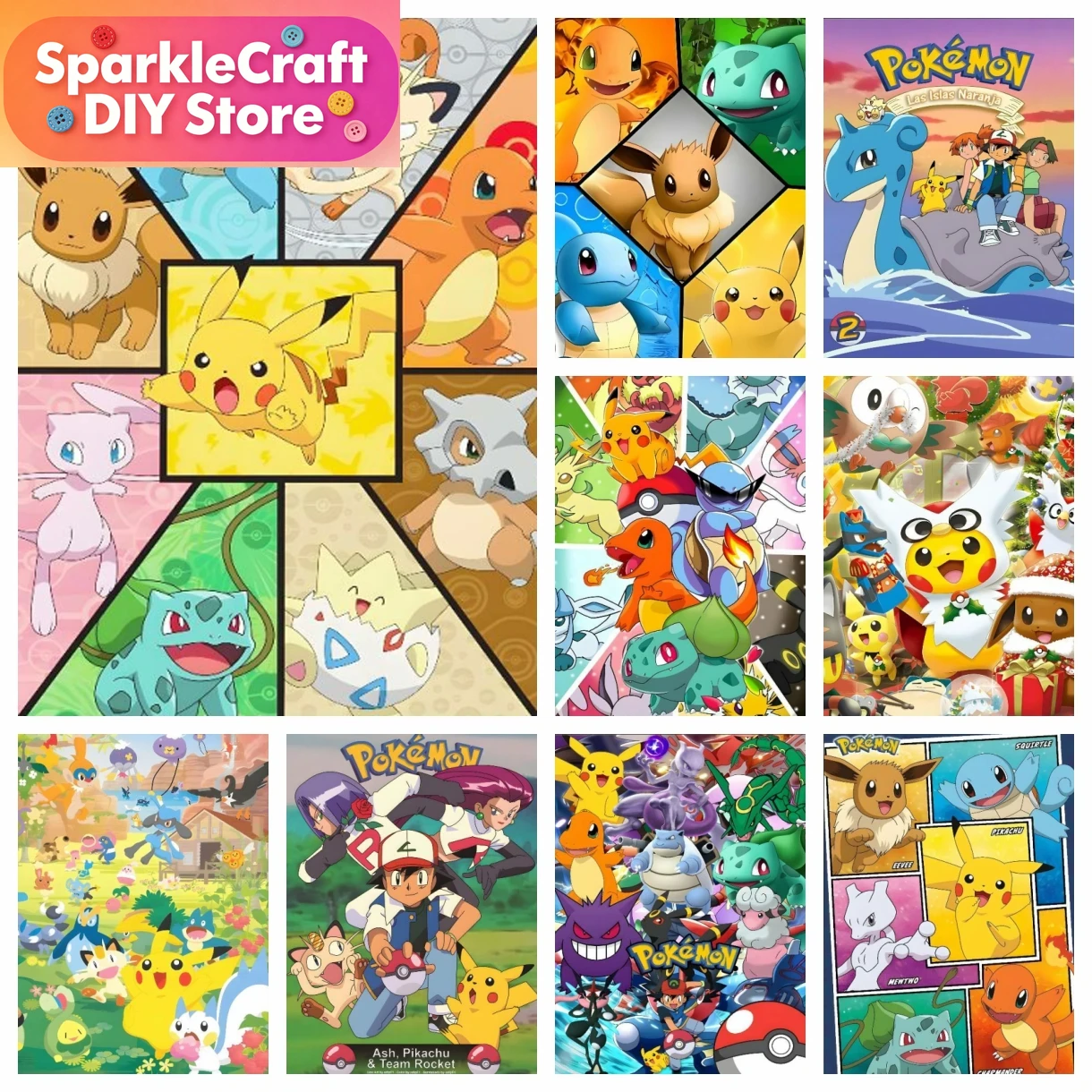 ชุดภาพวาดเพชรการ์ตูนโปเกมอน 1  - Embroidery Kit Set บทวิจารณ์และราคา